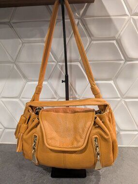 SEE BY CHLOE Leather Shoulder Bag Hobo Fringe Tassel, Orange, Rare Color
